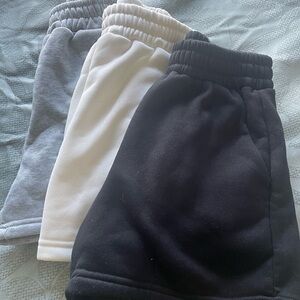 Women Comfy Shorts Set - Black, White, and Gray
